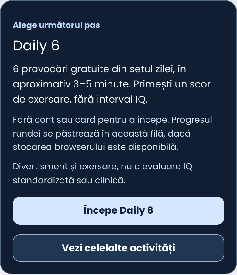Ecranul Daily 6 pregătit de pornire. Comenzile din captură sunt o imagine.